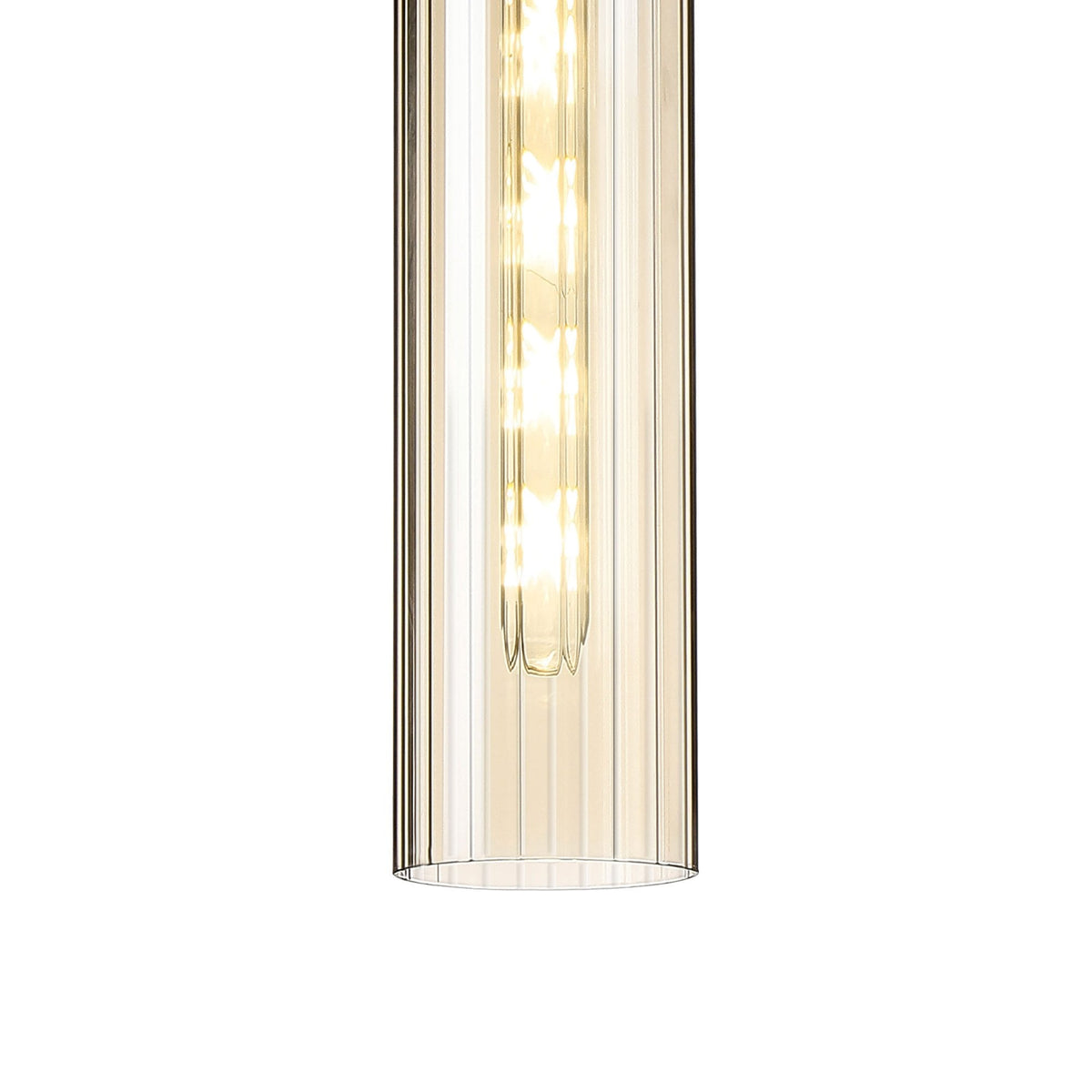 Hamble Single Pendant in Satin Black Finish with Cognac Glass