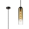 Hamble Single Pendant in Satin Black Finish with Gold Fade Glass