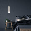 Hamble Single Pendant in Satin Black Finish with Smoke Fade Glass