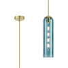 Hamble Single Pendant in Satin Gold Finish with Blue Glass