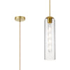 Hamble Single Pendant in Satin Gold Finish with Clear Glass