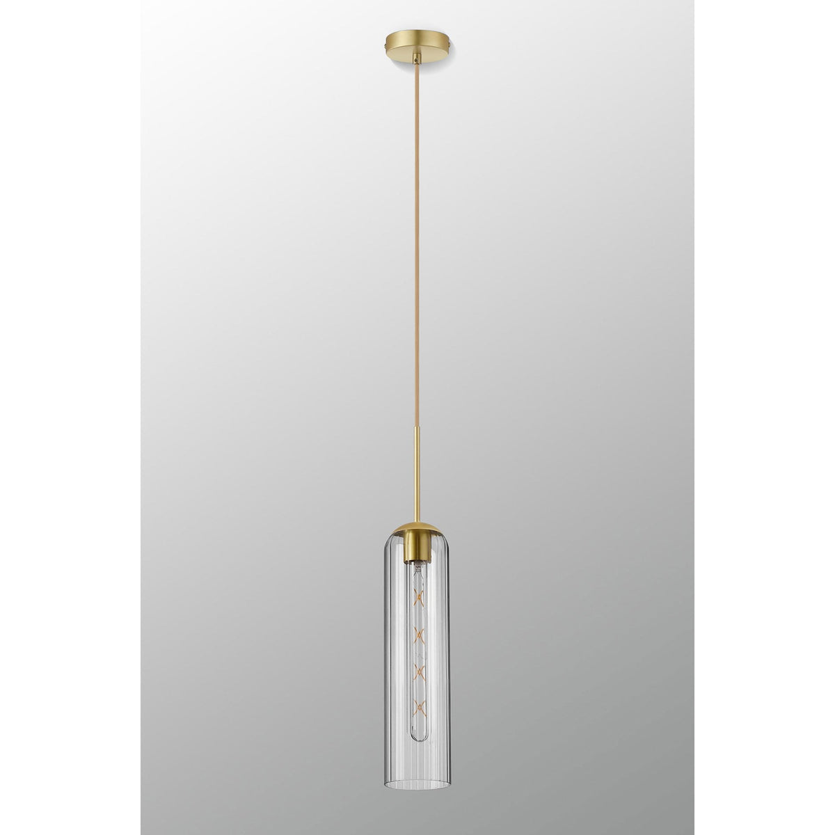 Hamble Single Pendant in Satin Gold Finish with Clear Glass