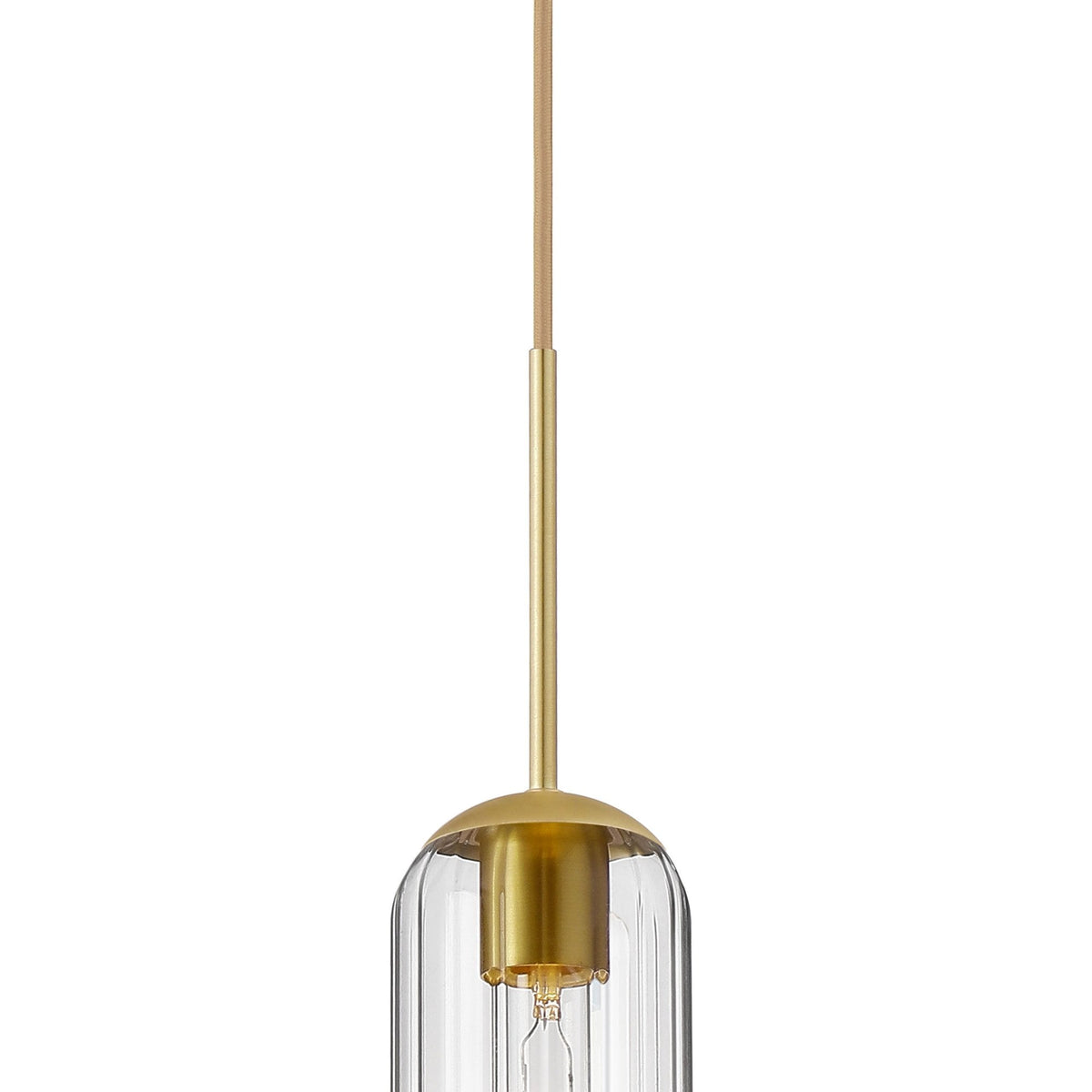Hamble Single Pendant in Satin Gold Finish with Clear Glass