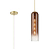 Hamble Single Pendant in Satin Gold Finish with Copper Fade Glass