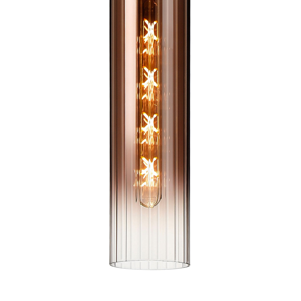 Hamble Single Pendant in Satin Gold Finish with Copper Fade Glass