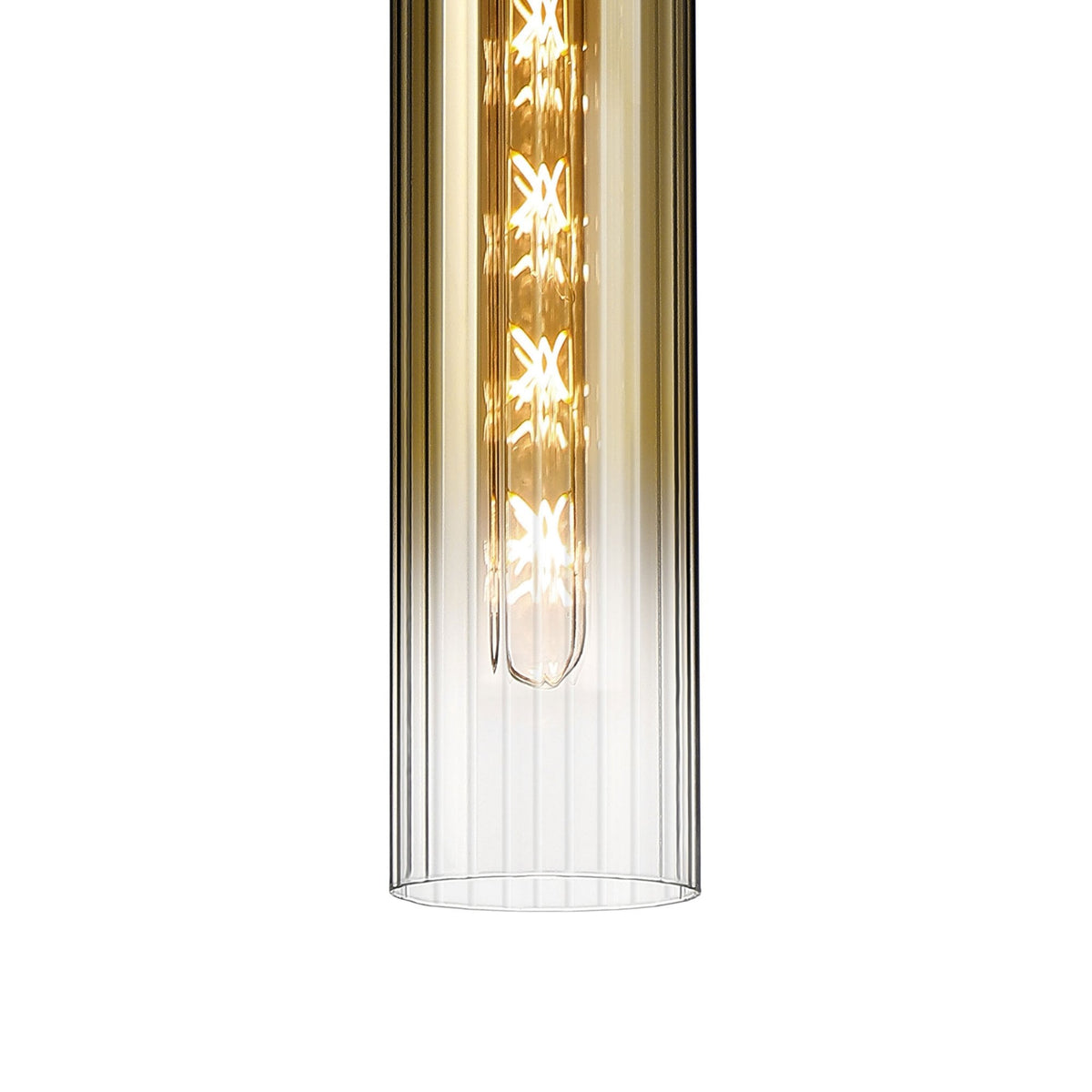 Hamble Single Pendant in Satin Gold Finish with Gold Fade Glass