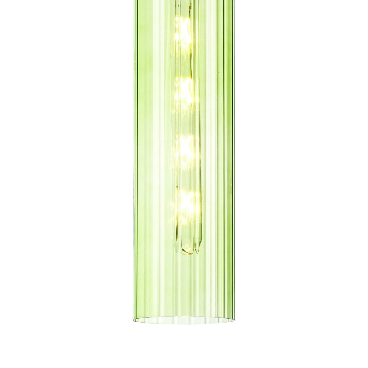 Hamble Single Pendant in Satin Gold Finish with Green Glass