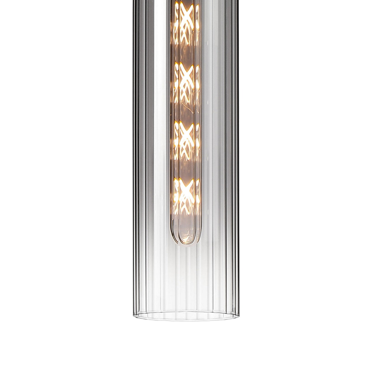 Hamble Single Pendant in Satin Gold Finish with Smoke Fade Glass