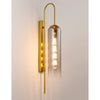 Hamble Curved Wall Light in Brass Gold with Smoke Fade Glass