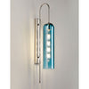 Hamble Curved Wall Light in Polished Nickel with Blue Glass