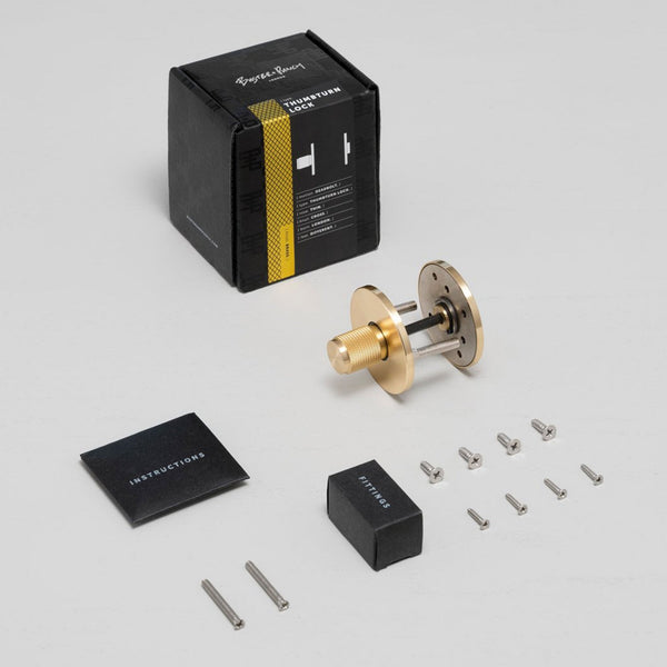 Knurled Thumb Turn Lock In Brass