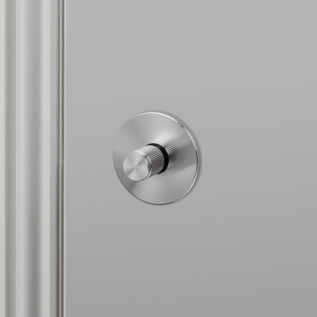 Linear Knurled Thumb Turn Lock In Steel