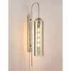 Hamble Curved Wall Light in Polished Nickel with Cognac Glass