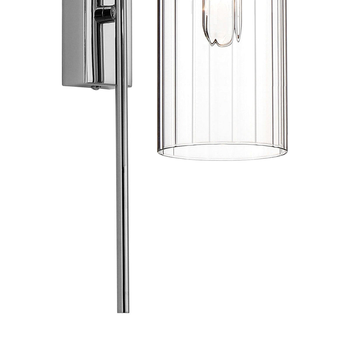 Hamble Curved Wall Light in Polished Nickel with Clear Glass