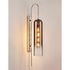 Hamble Curved Wall Light in Polished Nickel with Copper Fade Glass