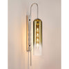 Hamble Curved Wall Light in Polished Nickel with Gold Fade Glass