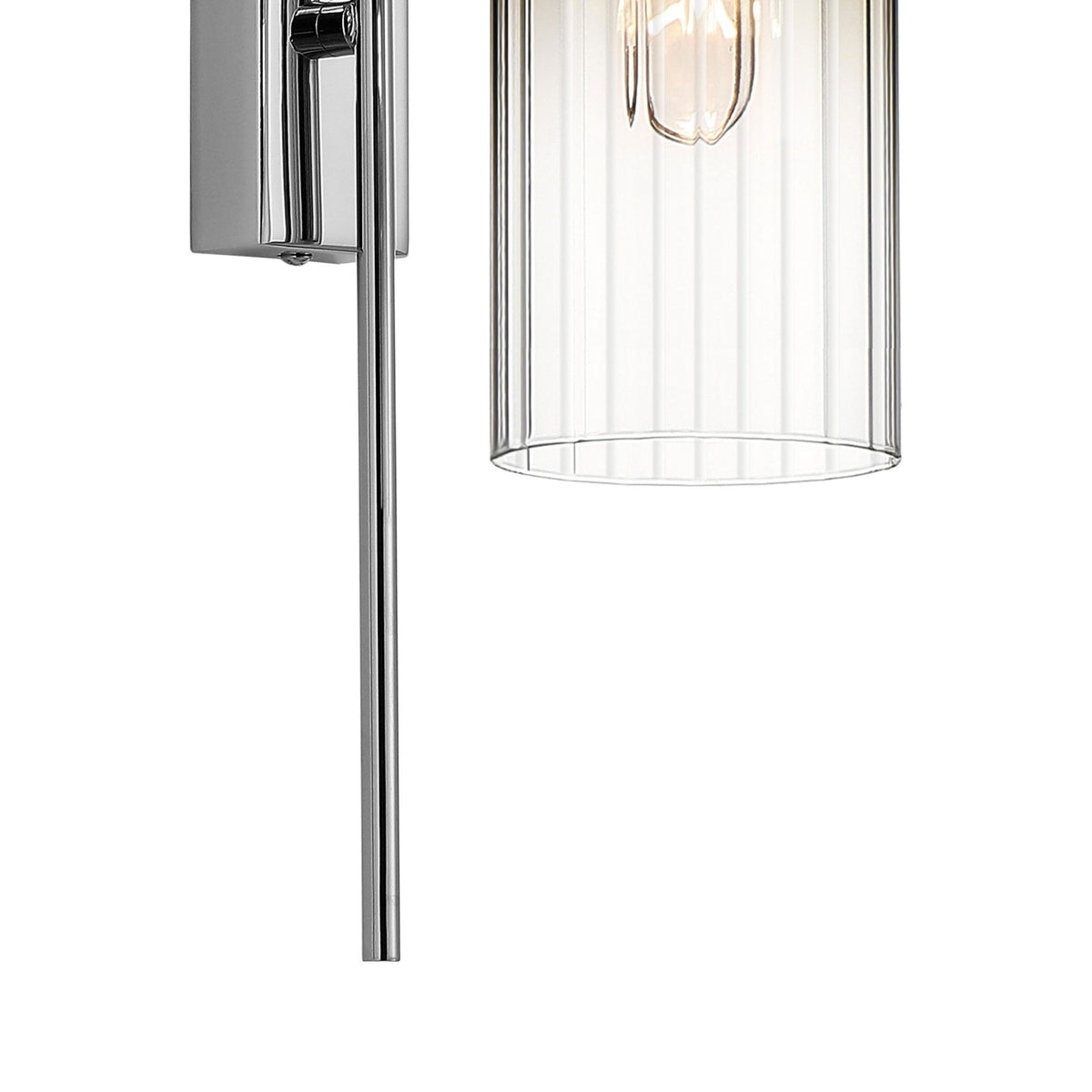 Hamble Curved Wall Light in Polished Nickel with Gold Fade Glass