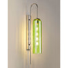 Hamble Curved Wall Light in Polished Nickel with Green Glass