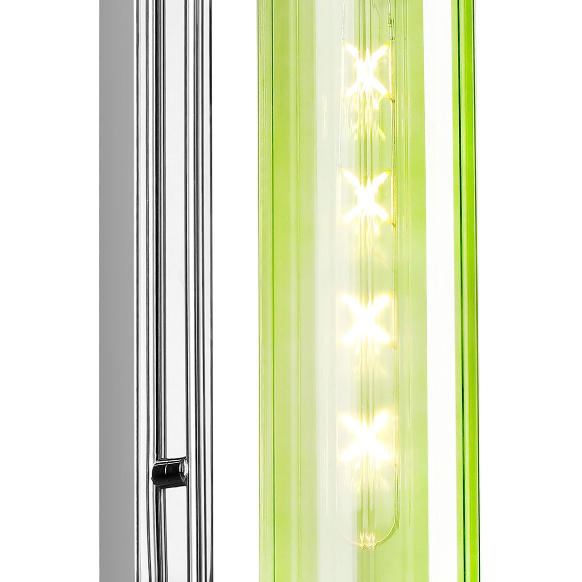 Hamble Curved Wall Light in Polished Nickel with Green Glass