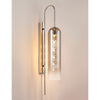 Hamble Curved Wall Light in Polished Nickel with Smoke Fade Glass