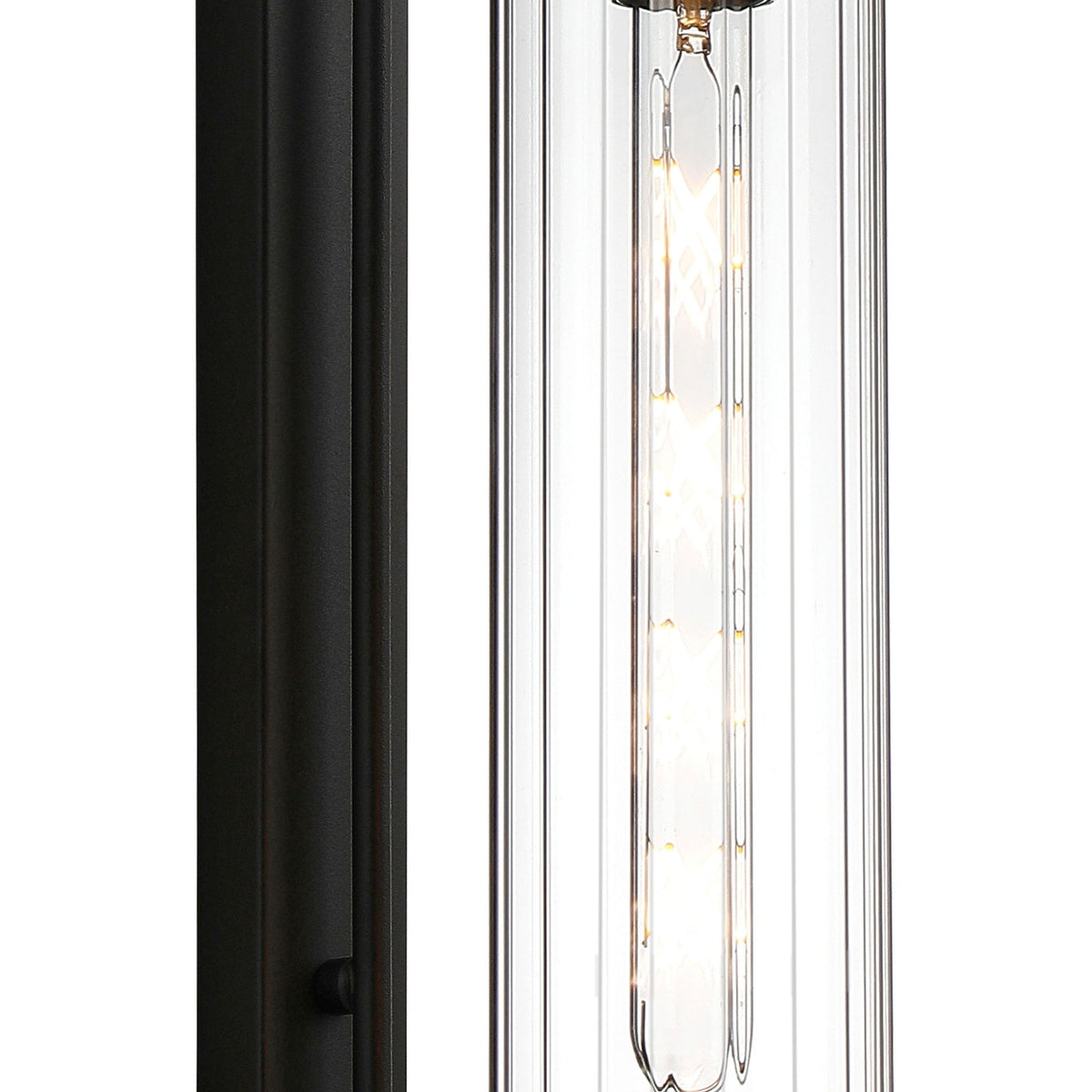 Hamble Curved Wall Light in Satin Black with Clear Glass