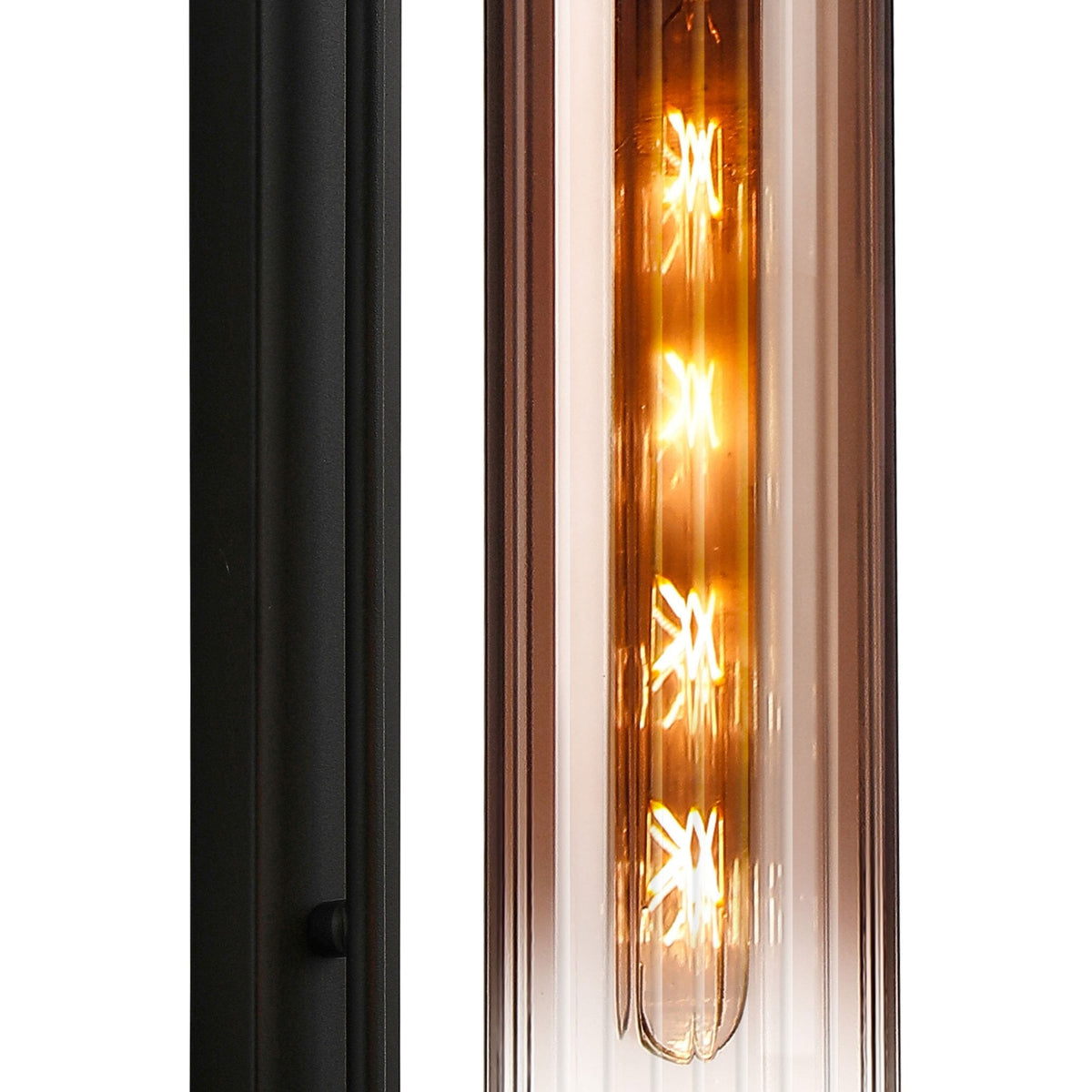 Hamble Curved Wall Light in Satin Black with Copper Fade Glass