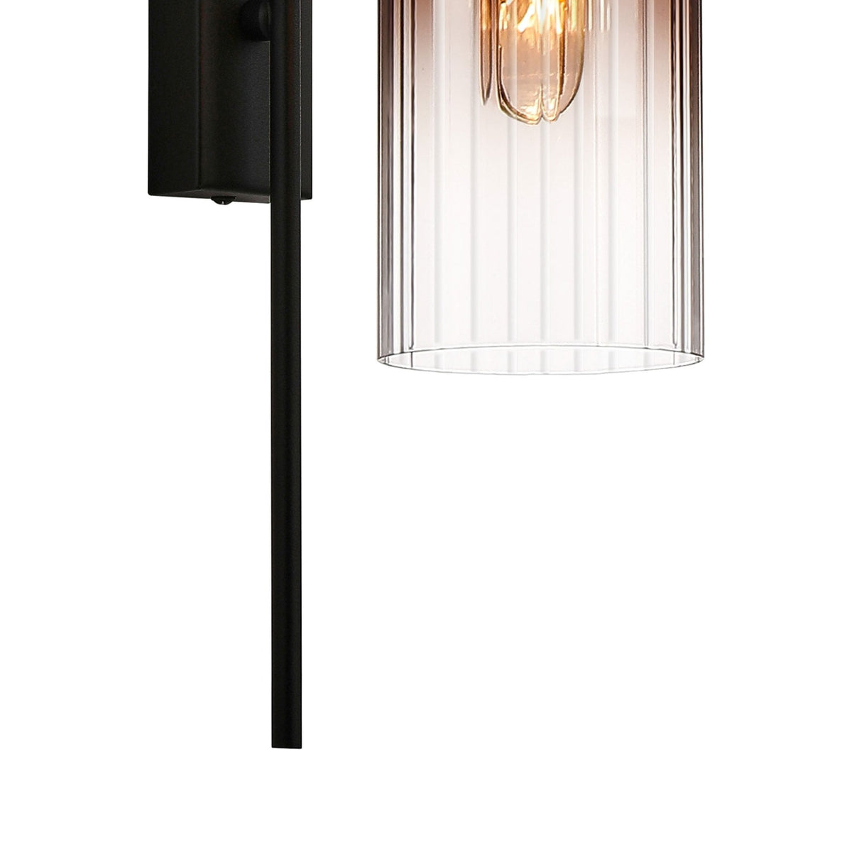 Hamble Curved Wall Light in Satin Black with Copper Fade Glass
