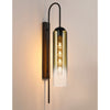 Hamble Curved Wall Light in Satin Black with Gold Fade Glass