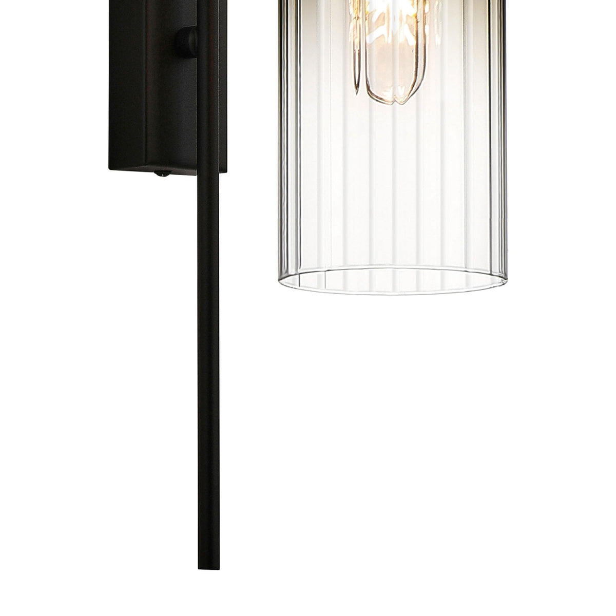 Hamble Curved Wall Light in Satin Black with Gold Fade Glass