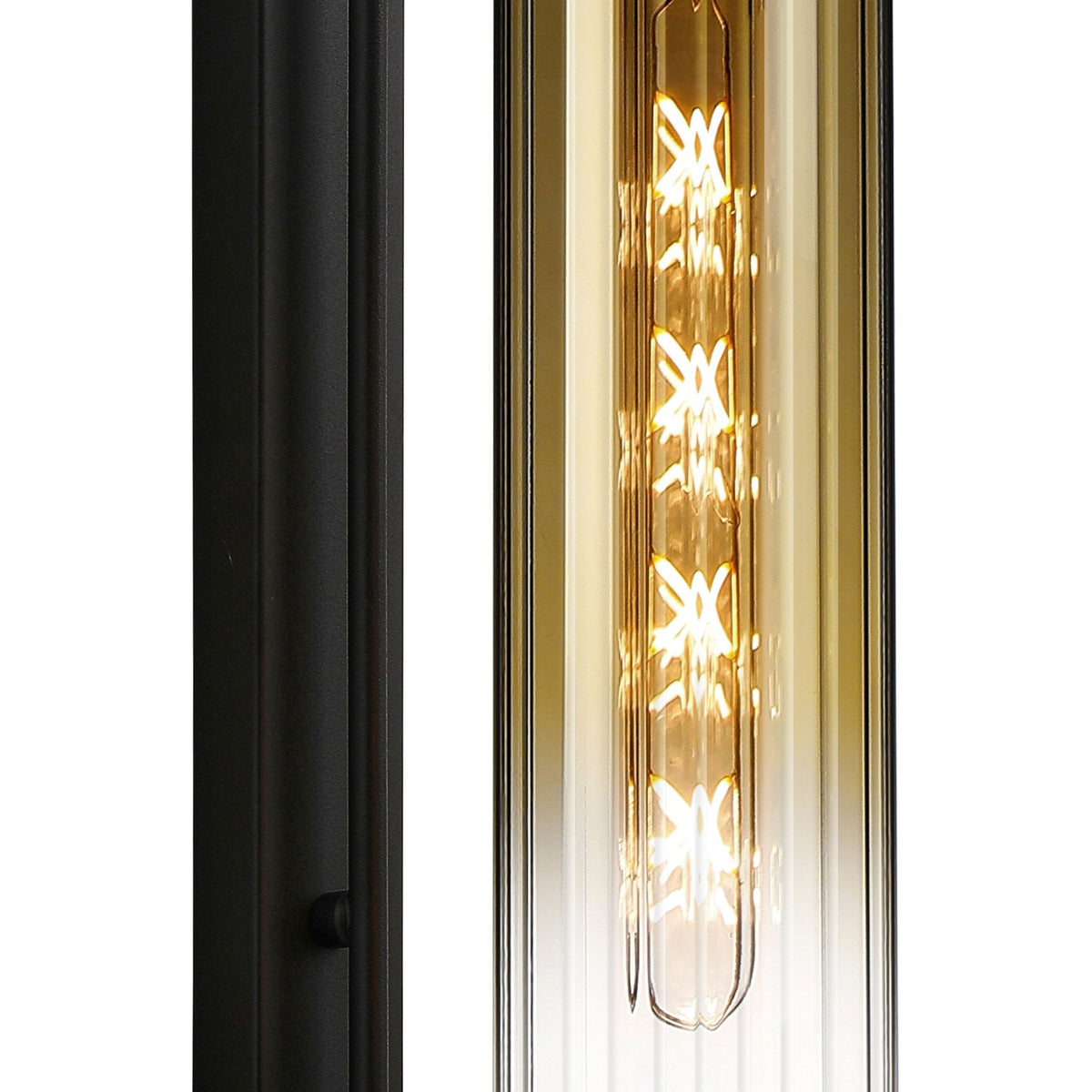 Hamble Curved Wall Light in Satin Black with Gold Fade Glass