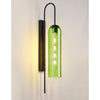Hamble Curved Wall Light in Satin Black with Green Glass