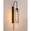 Hamble Curved Wall Light in Satin Black with Smoke Fade Glass