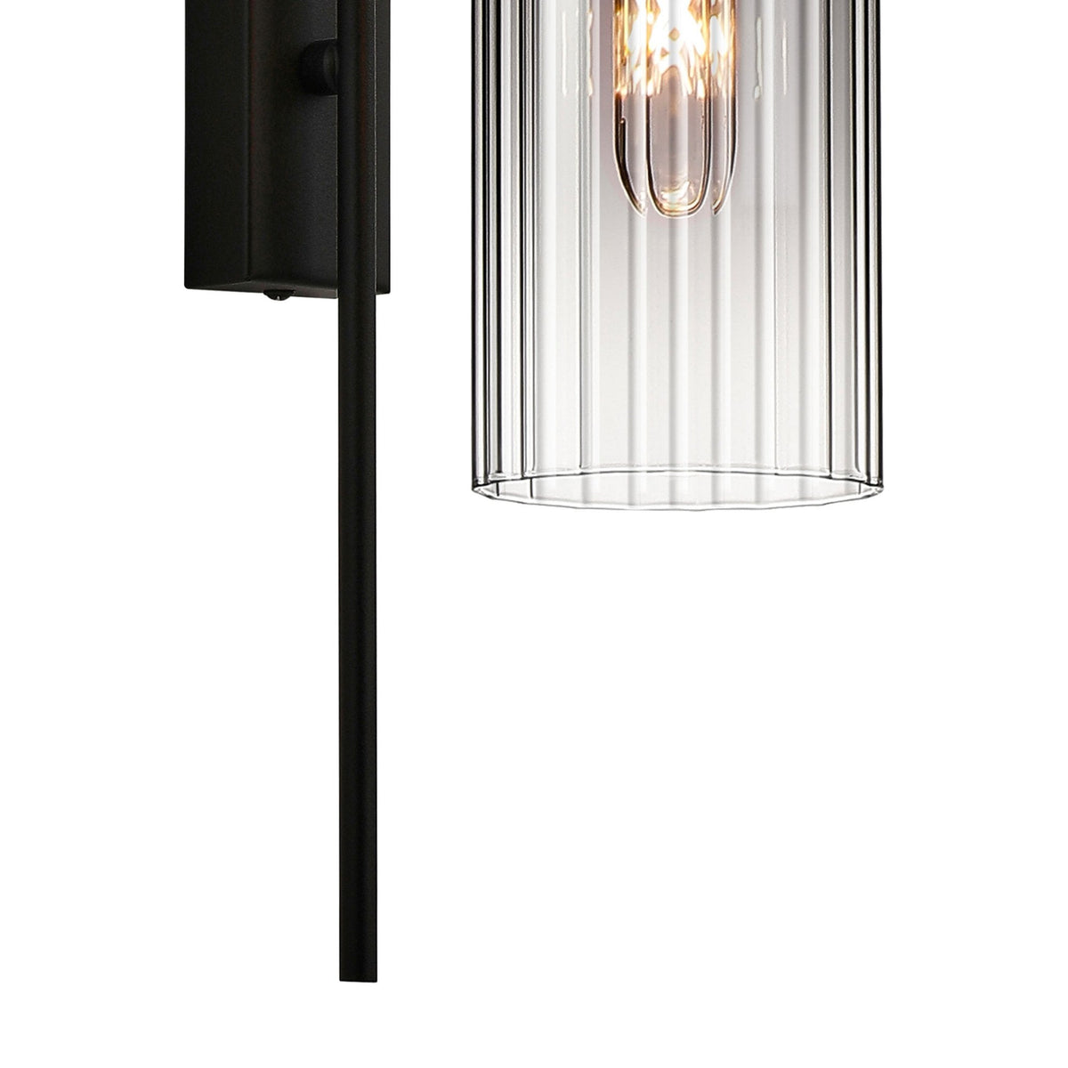 Hamble Curved Wall Light in Satin Black with Smoke Fade Glass