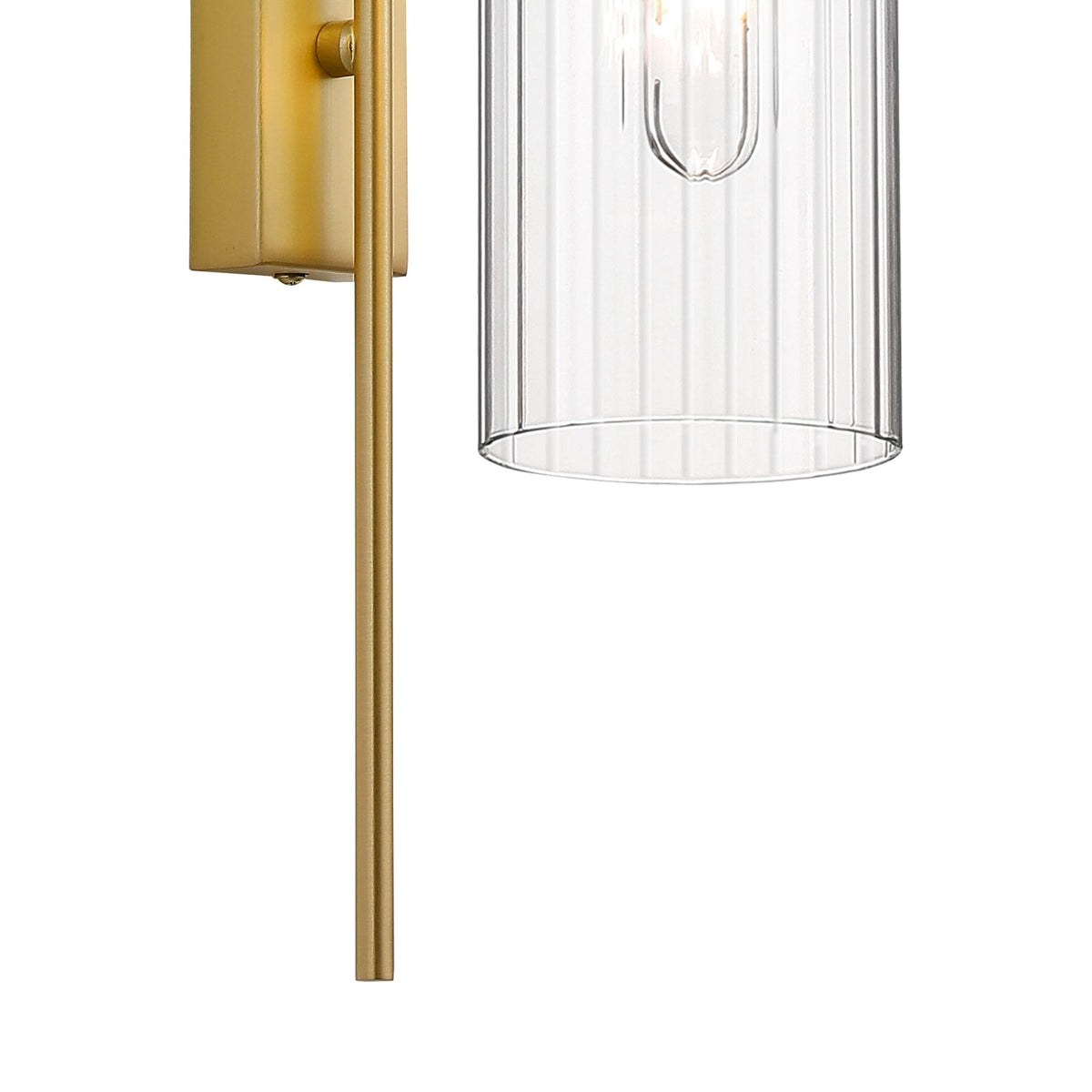 Hamble Curved Wall Light in Satin Gold with Clear Glass