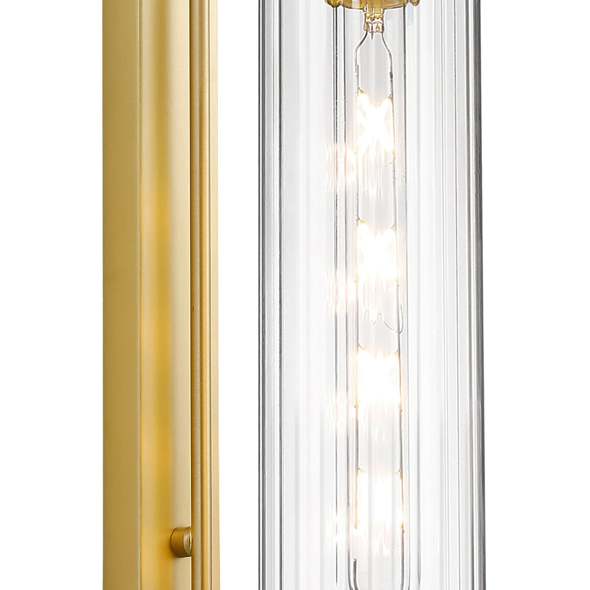 Hamble Curved Wall Light in Satin Gold with Clear Glass
