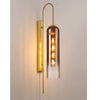 Hamble Curved Wall Light in Satin Gold with Copper Fade Glass