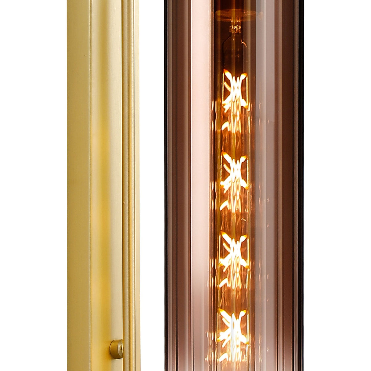 Hamble Curved Wall Light in Satin Gold with Copper Fade Glass