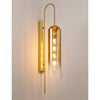 Hamble Curved Wall Light in Satin Gold with Gold Fade Glass
