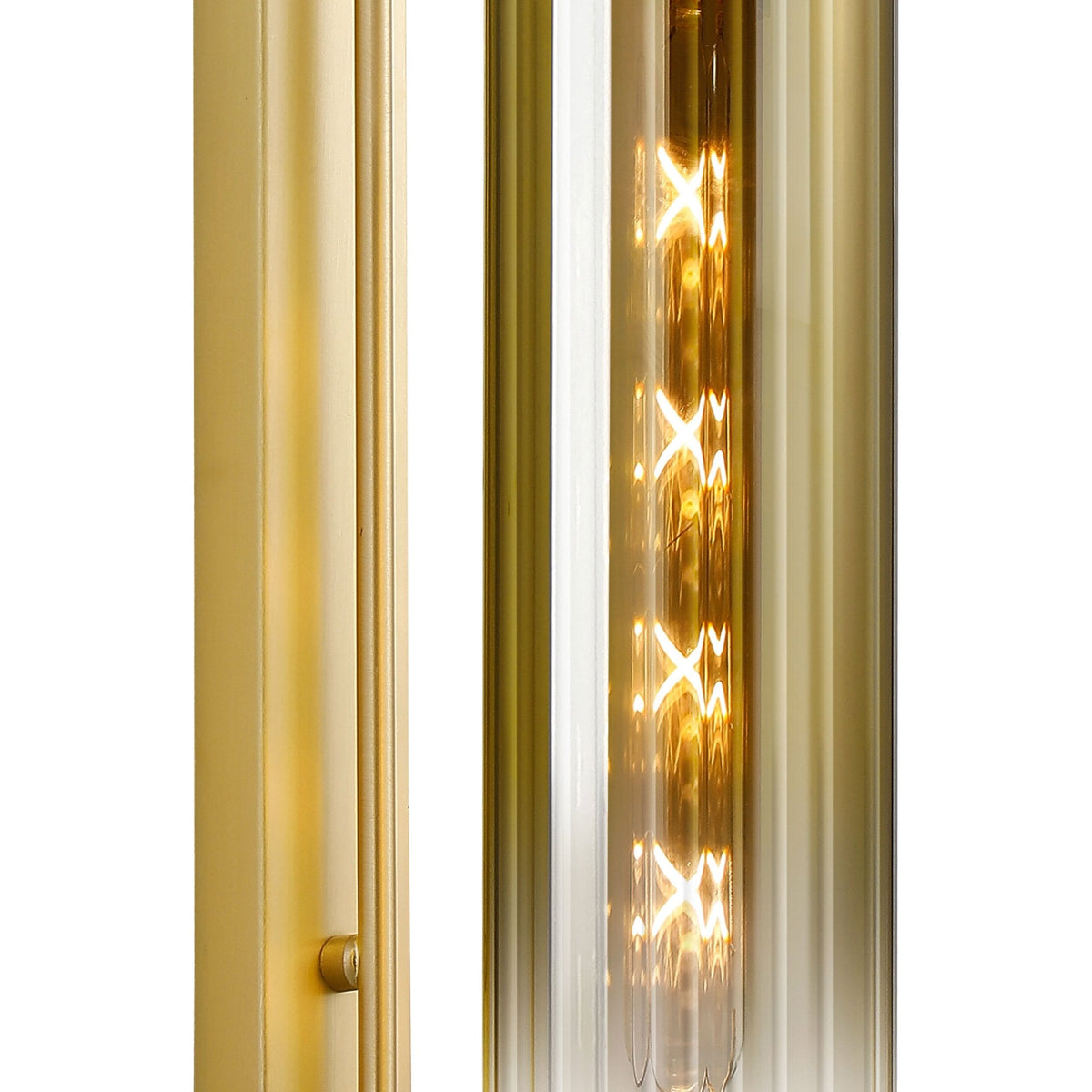 Hamble Curved Wall Light in Satin Gold with Gold Fade Glass