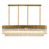 Kentisbeare 1800mm Linear Chandelier in Brass & Cognac Glass