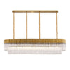 Kentisbeare 1800mm Linear Chandelier in Brass & Clear Glass