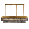 Kentisbeare 1800mm Linear Chandelier in Brass & Smoked Glass