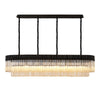 Kentisbeare 1800mm Linear Chandelier in Matt Black & Cognac Glass