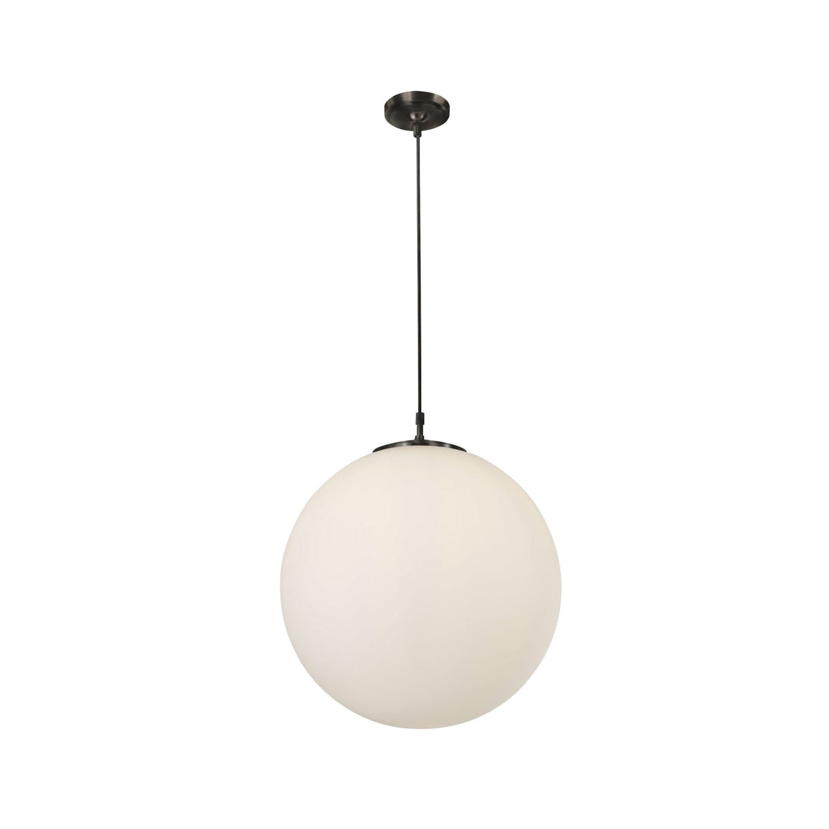 Atom Pendant In Black With Opal Glass Shade