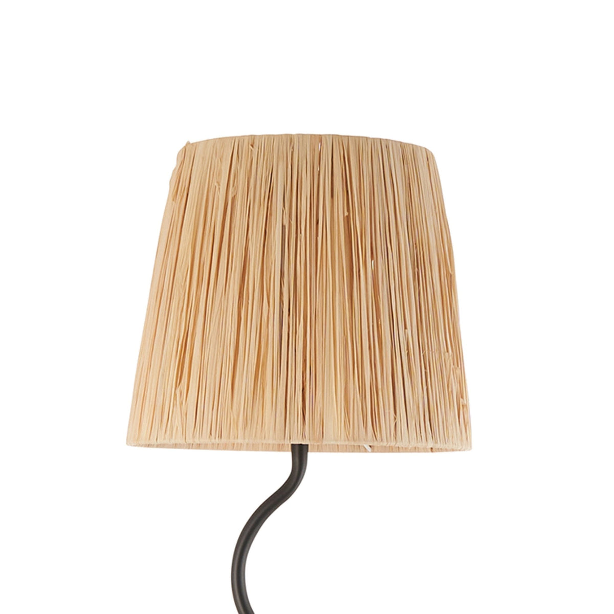 Wriggle Floor Lamp in Matt Black with a Wrapped Raffia Shade