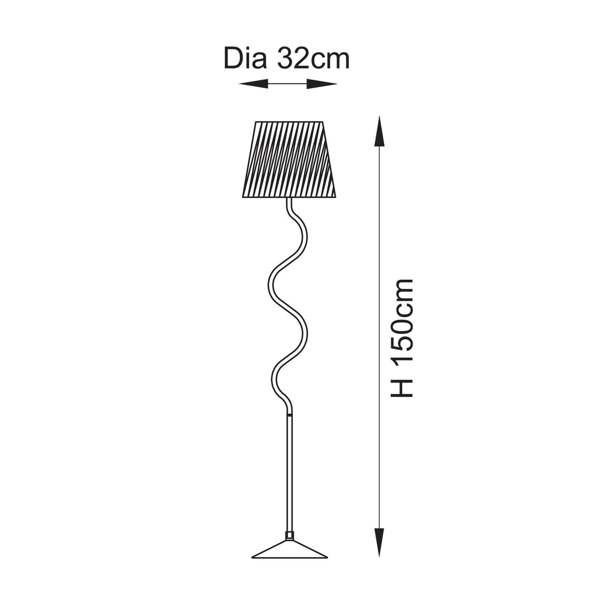 Wriggle Floor Lamp in Matt Black with a Wrapped Raffia Shade