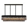 Kentisbeare 1800mm Linear Chandelier in Matt Black & Smoked Glass