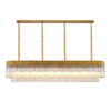 Kentisbeare 2000mm Linear Chandelier in Brass & Cognac Glass