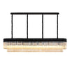 Kentisbeare 2000mm Linear Chandelier in Matt Black & Cognac Glass
