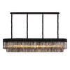 Kentisbeare 2000mm Linear Chandelier in Matt Black & Smoked Glass